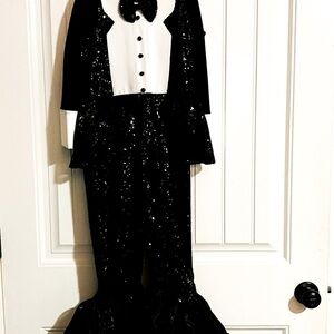 Tuxedo Sequin Jumpsuit